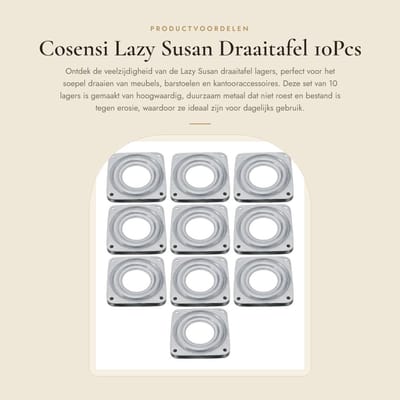 Dailygoods- Draaitafel 10x Lazy Susan Lagers - Vierkante Roterende Plaat - Zware Draaibare Plaat - Metaal - 2,8x2,8 inch / 3x3 inch - Duurzaam en Stevig