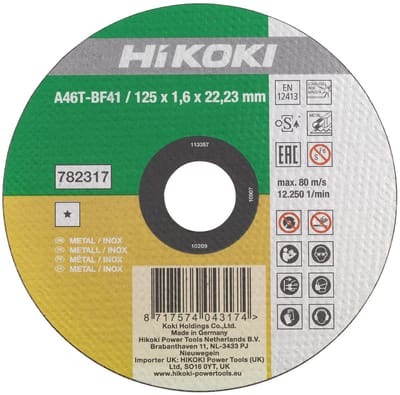 HiKOKI Doorslijpschijf voor RVS/metaal 125 x 1,6mm - 782317