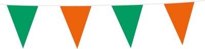 12x Vlaggenlijn Groen / Oranje 10 meter - Verjaardag Feest Party Festival Poolparty Decoratie