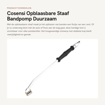 Dailygoods- Bandenpomp Hoogwaardige Zinklegering - Opblaasbare Staaf - Dubbele Kop - Lekvrij Ontwerp - Snelle Vulstang - Gebruiksvriendelijk - Luchtpomp