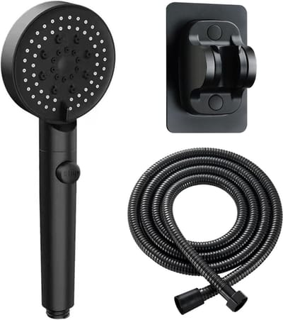 Aura® Douchekop met Slang en Wandhouder - Douchekop - Douchekop Grohe - Zwart - 175cm x 8cm x 150cm