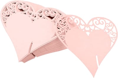 Tafelkarten Hartvorm 50pcs - Roze Hartvormige Kaarten - Hollands Design - Geschikt voor Bruiloft - ShopVlot