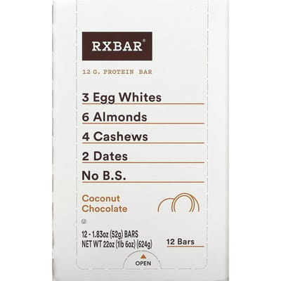 RXBAR, proteïnereep, kokos chocolade, 12 repen, 52g (1,83 oz) elk