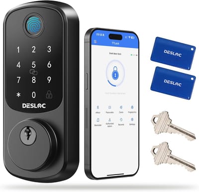 Slim Smart Deurslot met Vingerafdrukherkenning en App-bediening - Keyless Entry Deurslot voor Voordeur