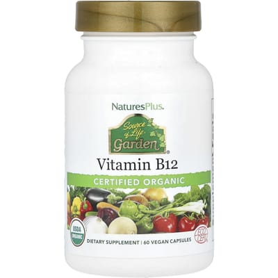 Source Of Life® Garden, gecertificeerde biologische vitamine B12, 60 vegetarische capsules