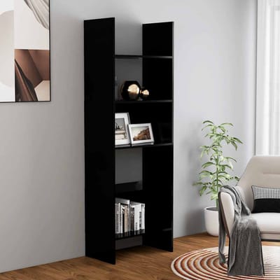 vidaXL - Boekenkast - 5-laags - 60 - x - 35 - x - 180 - cm - Bewerkt - hout - Zwart - Eiken