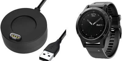 Strap-it Siliconen Banden (Zwart) + Oplader - Geschikt voor Garmin Fenix 5/6 - Horlogeband / Polsband / Armband / Sportarmband - Siliconen Armband - Waterbestendig & zweetbestendig - Snelladen & veilige oplaadkabel
