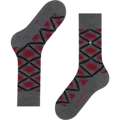 Burlington Tartan gedessineerd katoen sokken heren grijs - maat 40-46