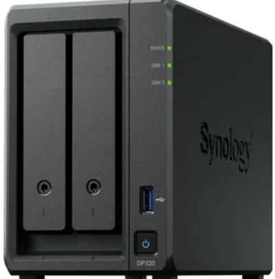 Synology DP320 - NAS server - Inclusief 2x 8 TB 3.5'' HHD - AMD Ryzen R1600 - 2 bays - 8 GB ram - Zwart