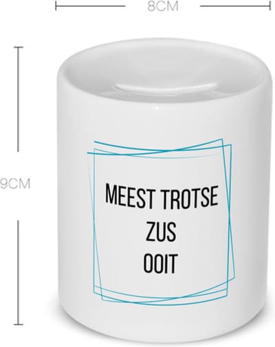 Akyol - meest trotse zus ooit Spaarpot - Zus - trotse zus - verjaardagscadeau - verjaardag - cadeau - cadeautje voor zus - zus artikelen - kado - geschenk - gift - 350 ML inhoud