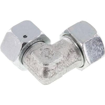M30x2 x 22L Verzinkt Stalen Verstelbaar L-Fitting 90graden met Afdichtconus en O-ring 160 Bar DIN 2353