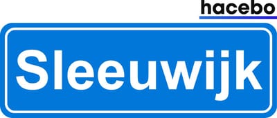 Hacebo - Plaatsnaam Sticker - 29x10 CM - Sleeuwijk sticker - Verkeersborden sticker - grappige cadeaus - Sleeuwijk