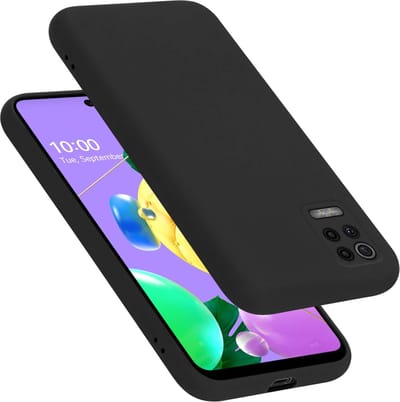 Cadorabo Hoesje geschikt voor LG K52 / K62 / Q52 in LIQUID ZWART - Beschermhoes gemaakt van flexibel TPU silicone Case Cover