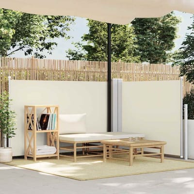 vidaXL - Windscherm - uittrekbaar - 120x1000 - cm - crème