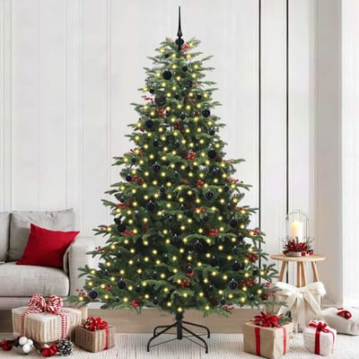 vidaXL - Kunstkerstboom - Groen - 240 - cm - PVC - en - Metaal - en - Plastic