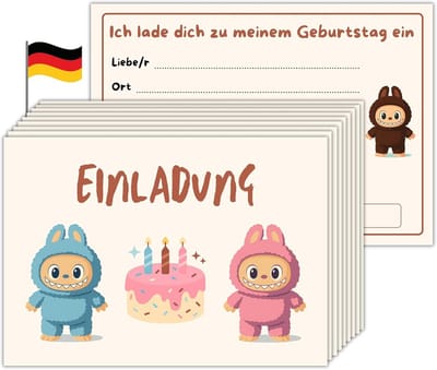 10 Stuks Verjaardagsuitnodigingen Kinderen A6 Kawaii Thema Feestje