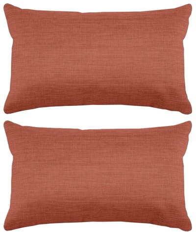 Stof Textile sierkussen Bea - 2x - terracotta - 30 x 50 cm - bank kussens - zitkussens - binnen/buiten - polyester