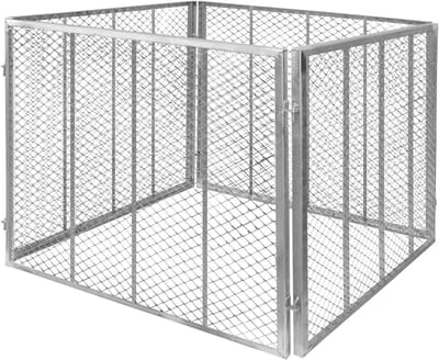 Compostbak Verzinkt Staal - Composthoop Tuin - Afval Verwerken - Modulair Systeem - 100 x 100 x 80 cm - Zilver