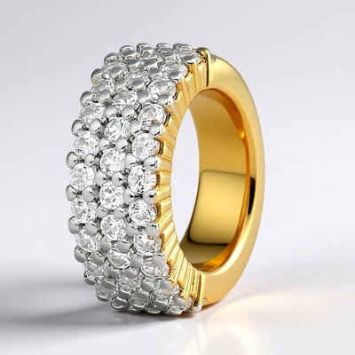 Cavill - Zilveren Hanger Verguld - 925 Sterling Zilver - 34 Nigeriaanse Zirkonia Pavé 0,467 ct - Elegant en Veelzijdig Sieraad