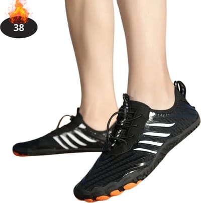 Nivard Waterschoenen Voor Kinderen & Volwassenen - Aqua Shoes - Aquaschoenen - Afzwemschoenen - Zwemles Schoenen - Zwart - 38