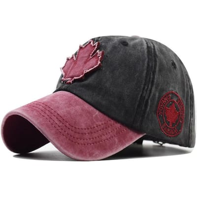 Nieuwe Canadese Esdoornblad Patroon Baseballpet Mannen en Vrouwen Baseballpet Puur Katoen Veelzijdige Baseballpet M（56-58cm）