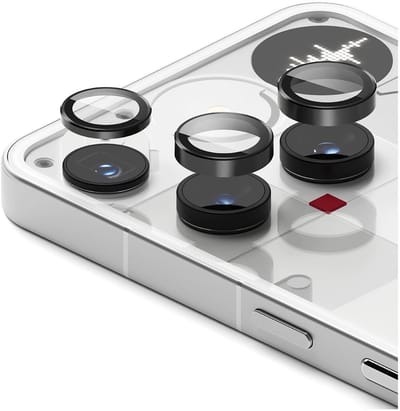 Ringke Frame Glass - Camera Protector Geschikt voor Nothing Phone (3) - Case Friendly - Tempered Glass voor Camera Lens Zwart - 2-Pack