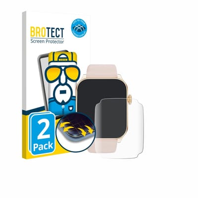 BROTECT - Screenprotector voor Haulvean Smartwatch 1.91" - Folie Beschermfolie transparant volledig dekking - 2 Stuks