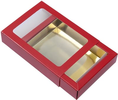 BrandNewCake® Chocoladeletter Doosjes Klein - 15.5x11.5x3.2cm - Rood / Goud Kleur - 26 Stuks - Chocolade Doos