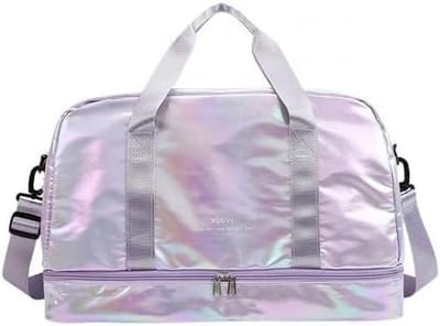 SnelShoppen - Sporttas voor dames, glitter reistas met schoenvak en nat vak, 40L waterdichte zwemtas, fitnesstas, weekendtas, lichte trainingstas in l