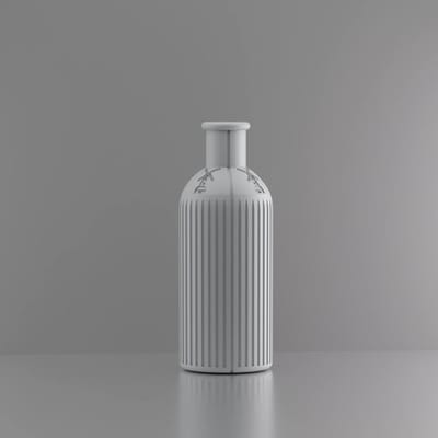 3d-gezellig Provence met molen - Vaas - Grijs - Maat 25 cm - Kunststof - Modern - Bloemenvaas -100% gerecycled PLA (bioplastic)