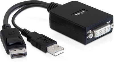 Delock - Actieve DisplayPort naar DVI Beeldscherm Adapter - zwart