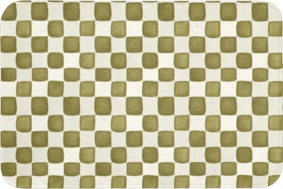 Badmat 90x60 cm - Antislip - Schaak - Patroon - Groen - Badmatten voor badkamer - Badkamermat - Douchemat - Badkamer mat