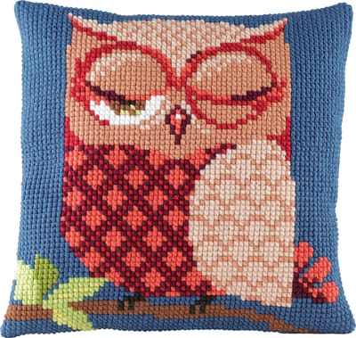 Pako borduurpakket - kruissteek kussen -uil - geprint stramien - 003.080 - DIY kit