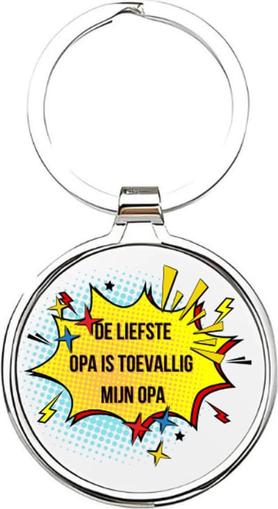 Akyol - de liefste opa is toevallig mijn opa Sleutelhanger - Opa - de leukste opa - opa sleutelhanger - grootvader sleutelhanger - sleutelhanger voor opa - familie sleutelhanger - verjaardagscadeautje - cadeau voor opa - grandfather - 4 x 7,5 CM