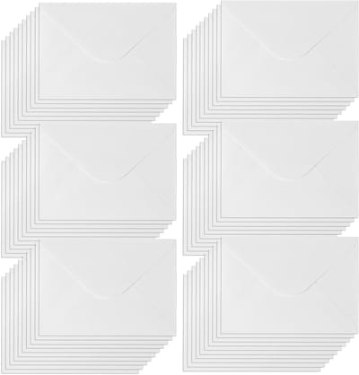 60 Witte Enveloppen met Nat Lijm voor Kaarten, Uitnodigingen en Verjaardagen (12,5 x 17,5 cm) - Perfect voor Post en Cadeaus