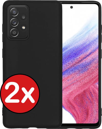 Hoesje - 2 Stuks - Geschikt voor Samsung Galaxy A53 - Sterk & Shockproof - Telefoonhoes - Back Cover - Case Siliconen - Telefoon Hoes - Zwart