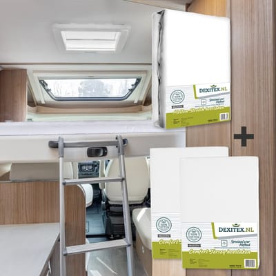 Dexitex hefbed 1 x Molton & 2 x Wit / Geschikt voor Camper