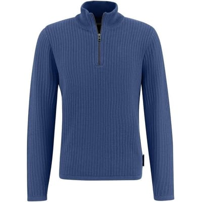 Fynch-Hatton Trui Troyer Zip Rib Structure Wave / male