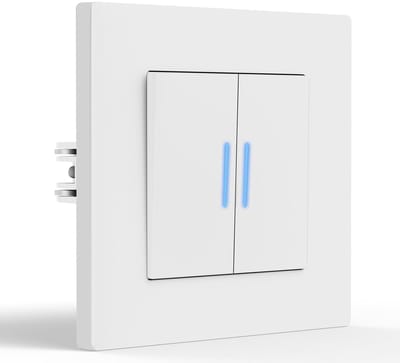 Lichtschakelaar Inbouw - Wand Schakelaar - Moderne Verlichting - Met LED Controlelampje - 86 mm - Wit