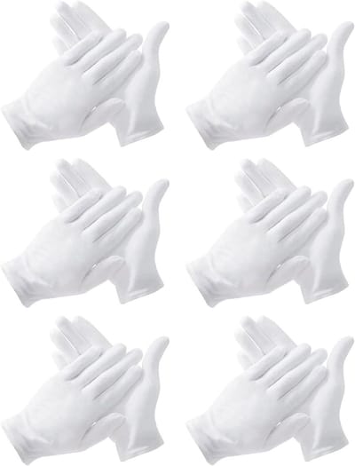 Zes Paar Witte Katoenen Handschoenen voor Kinderen - Cosplay, Feest, en Formele Gelegenheden
