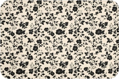 Badmat 90x60 cm - Antislip - Bloemen - Dessin - Zwart - Badmatten voor badkamer - Badkamermat - Douchemat - Badkamer mat