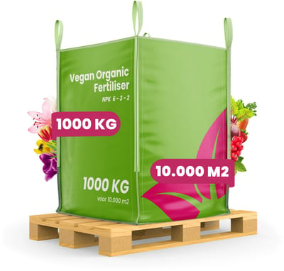 Vegan Plantaardige Mestkorrels 3in1 (Bigbag 1000Kg - Voor 10.000m2) Universele Organische Meststof - Organifer