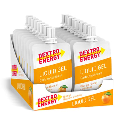 Dextro Energy Liquid Energy Gel - Sinaasappel + Vitamine B - Sportgel - Energie Gel - 18 x 60 gram
