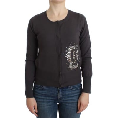 John Galliano Paarse Wollen Gekleurde Sequins Cardigan Brei Trui