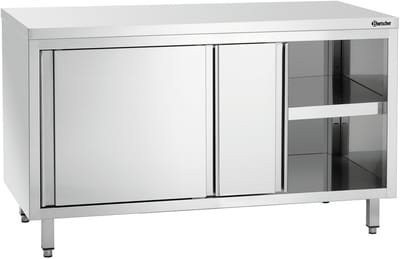 Bartscher Werkkast 700 - RVS - 2 Schuifdeuren - 1 Tussenschap - 1400x700x850mm
