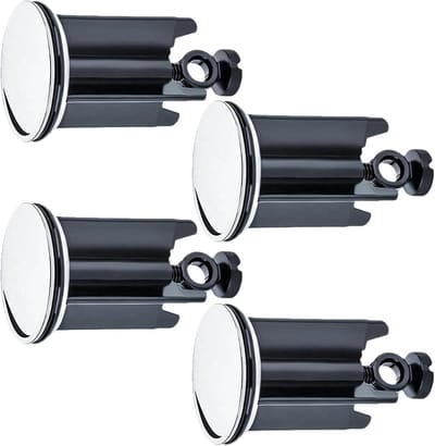 4 stuks wastafelstop, afvoerstop, afvoerstop wastafel 40 mm, excentrische stop, badkuipstop voor alle gangbare wastafels en bidets