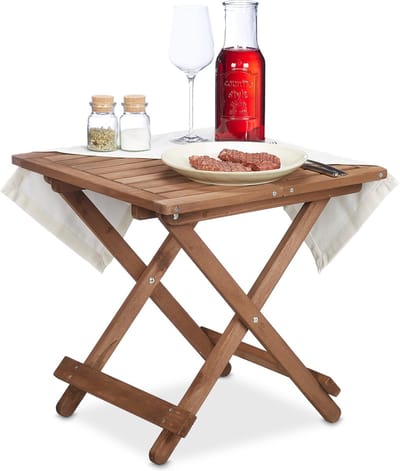 klaptafel hout - tot 10 kg - 50 x 50 x 50 cm - inklapbare bijzettafel - bruin