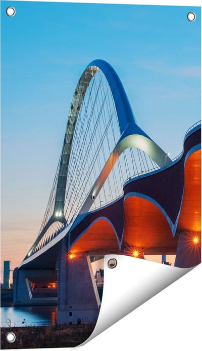 Gards Tuinposter Oversteek Brug in Nijmegen - 40x60 cm - Tuindoek - Tuindecoratie - Wanddecoratie buiten - Tuinschilderij