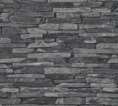 3D LEISTENEN BEHANG | industrieel - Grijs Zwart - A.S. Création Elements 2