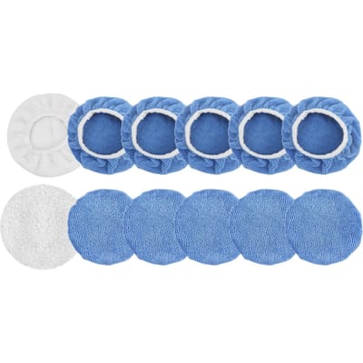 12 Stuks Auto Polijstmachine Waxer Pad Bonnet Set Microvezel voor Vrachtwagen Motorfiets Fiets Boot Jacht gray